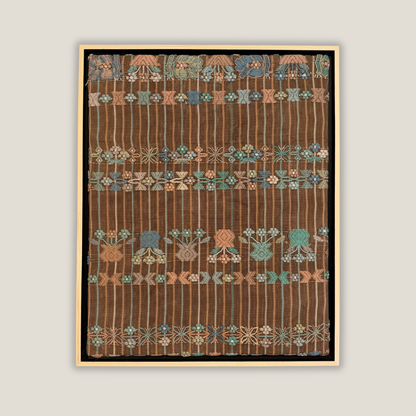 Stretched and Framed Handwoven Textile (Natural Wood Frame)
