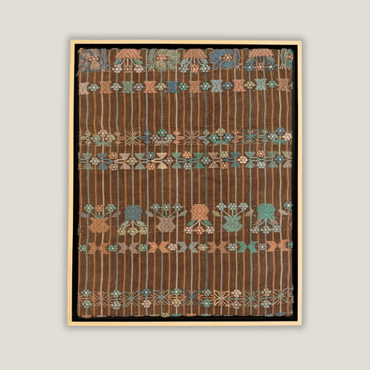 Stretched and Framed Handwoven Textile (Natural Wood Frame)