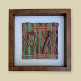 Framed Handwoven Textile (Walnut Frame)