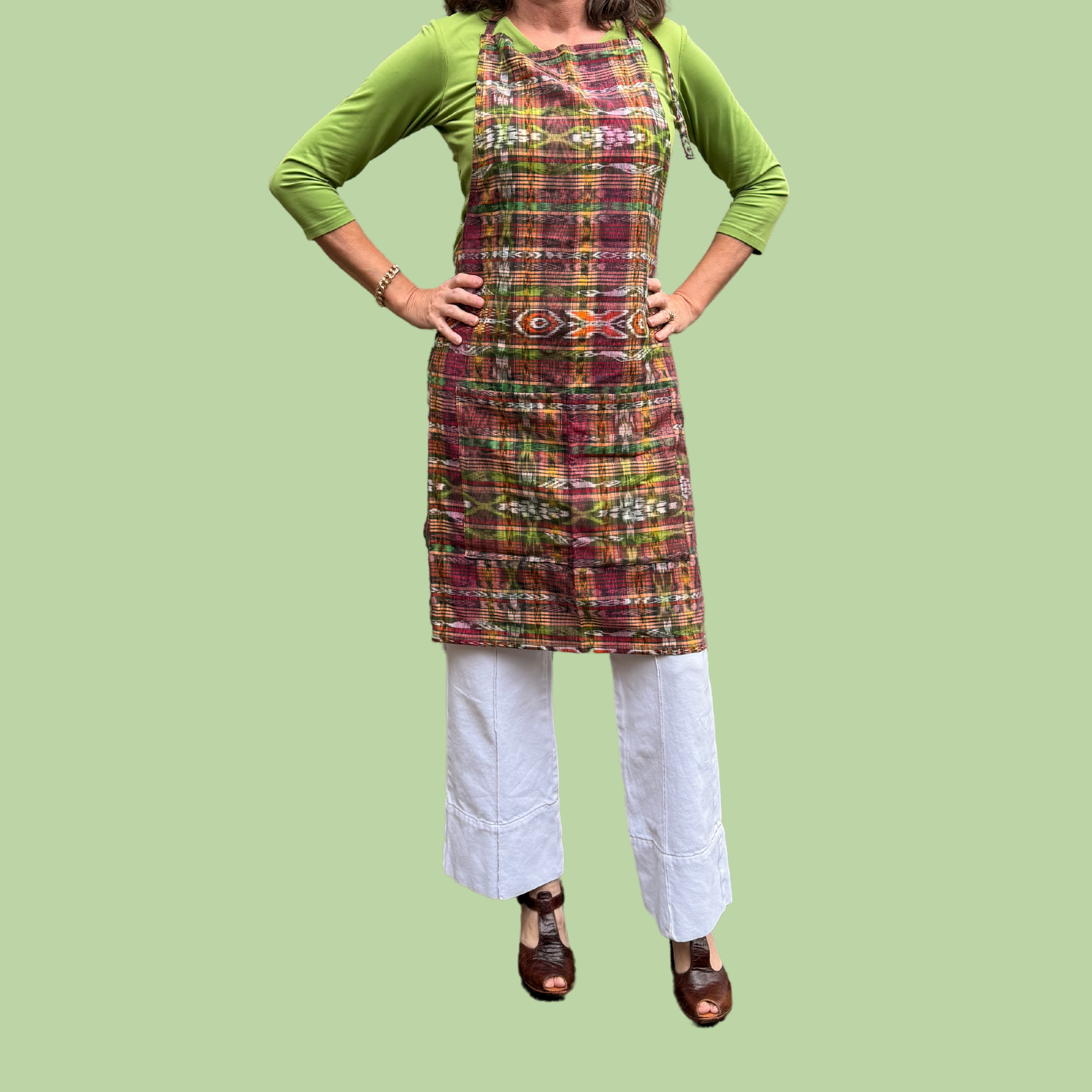 Handcrafted Cotton Apron – Made from Vintage Mayan Textiles (Adult Size)