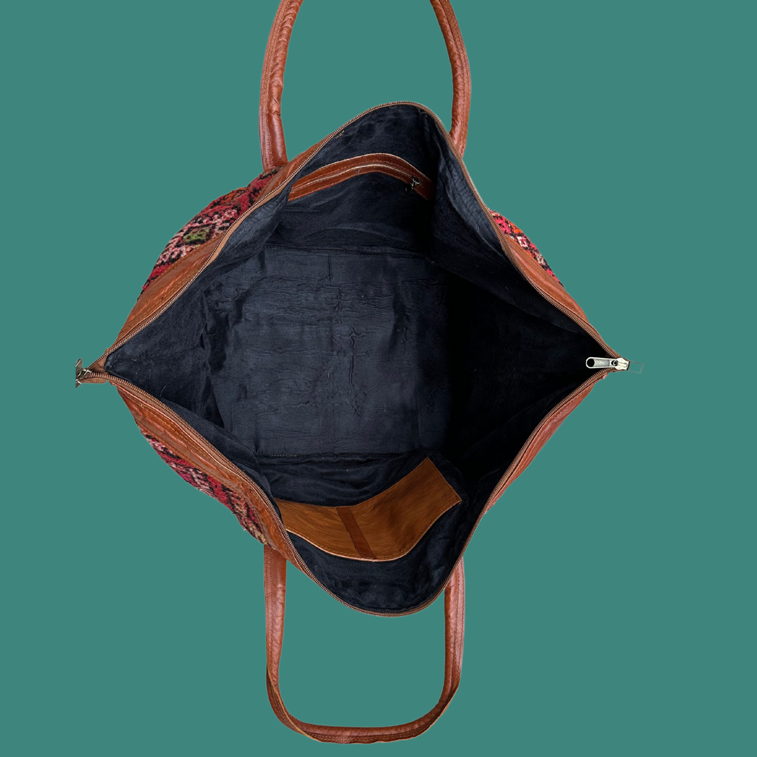 Kilim & Leather Weekender Bag