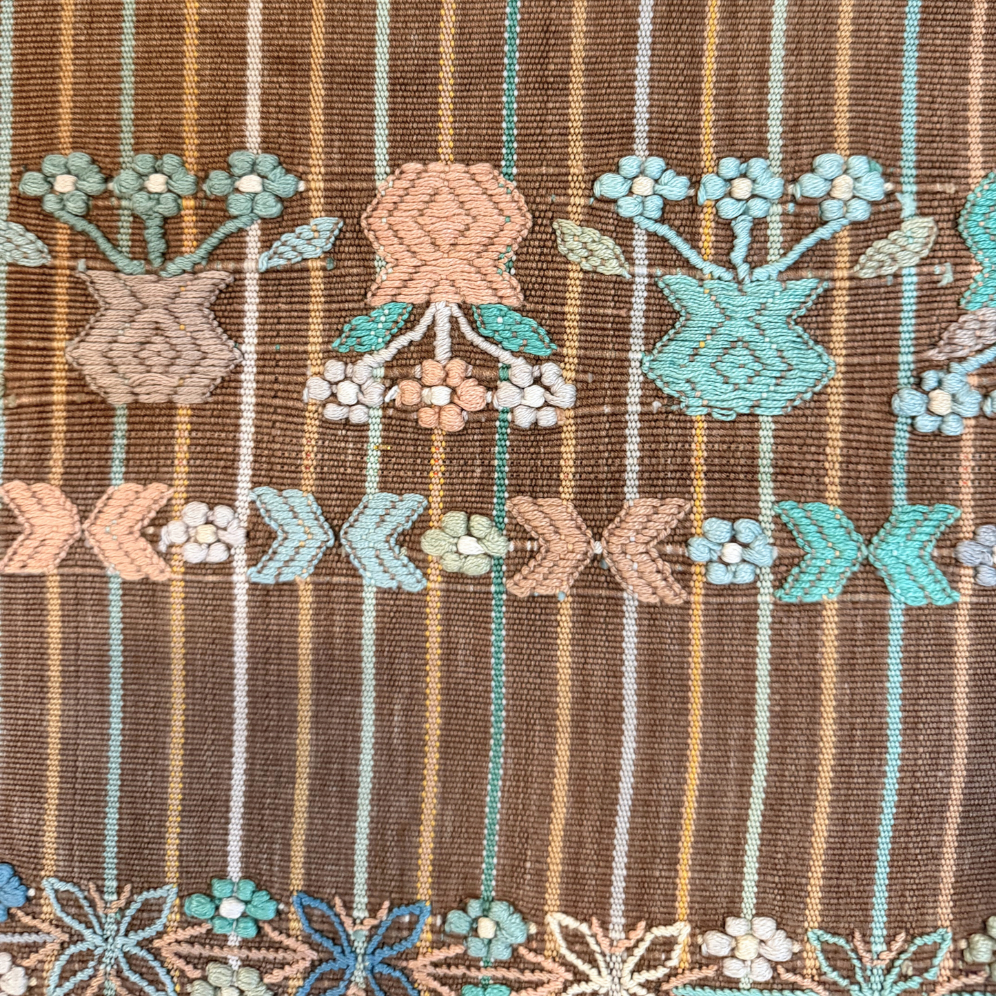 Stretched and Framed Handwoven Textile (Natural Wood Frame)