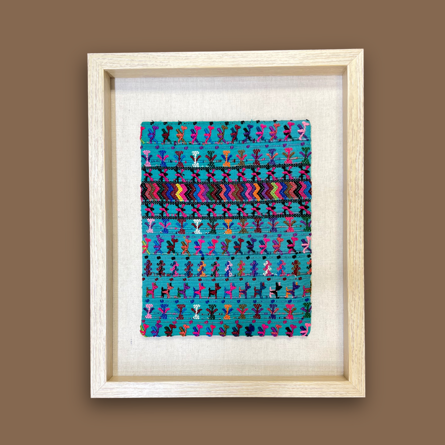 Framed Handwoven Textile (Natural Frame)