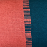 Handwoven Color Block & Hemp Pillow - Light Terra Cotta & Blue