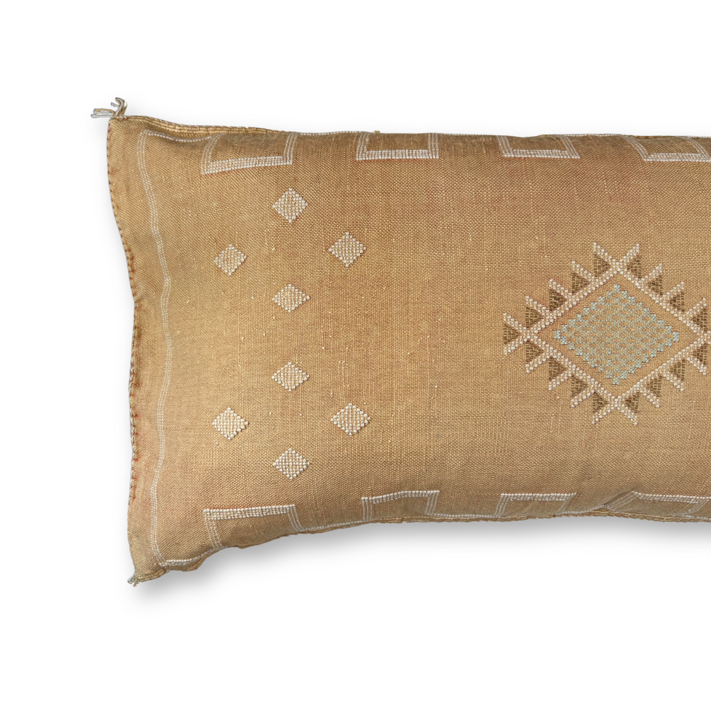 Gold Large Sabra Cactus Silk Lumbar Pillow | Handwoven in Morocco (Copy)