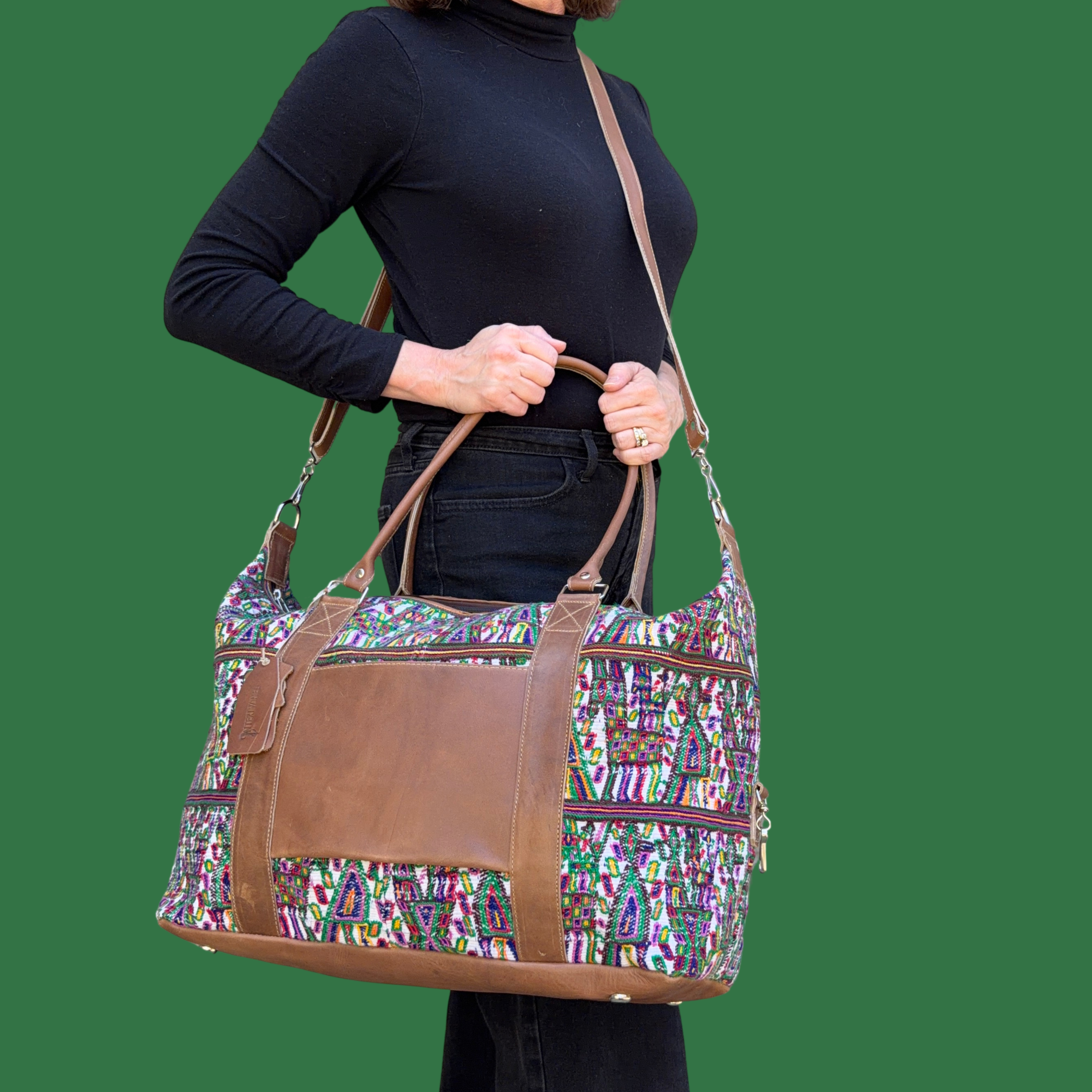 Huipil Mini-Weekender - Handwoven Travel Bag