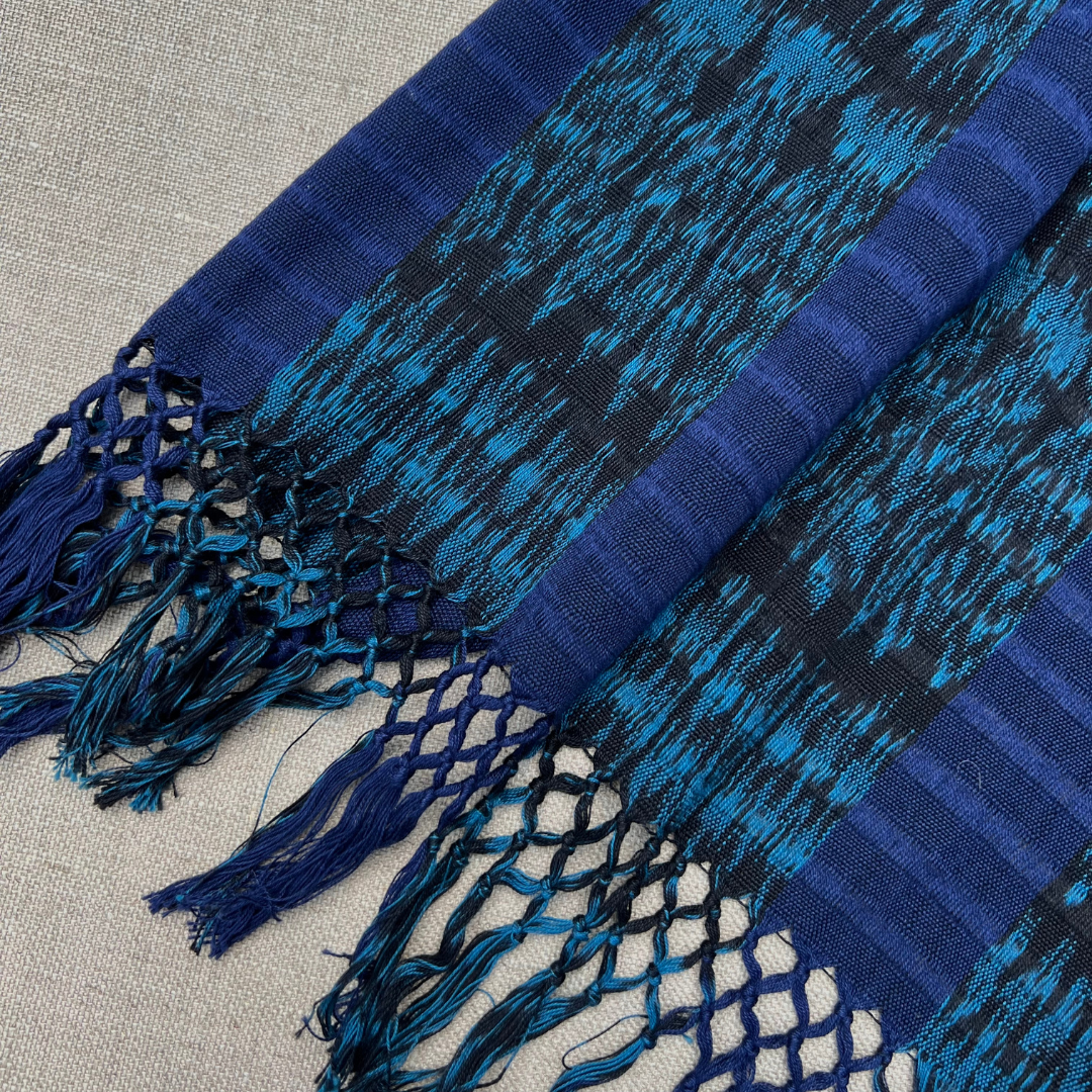 Blue Handwoven Cotton Scarf