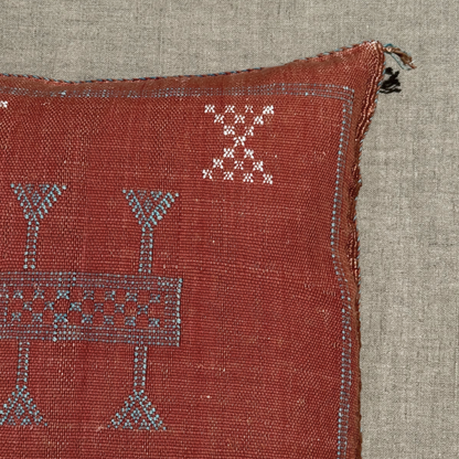 Terra Cotta (with Red Tint) Cactus Silk Kilim Pillow
