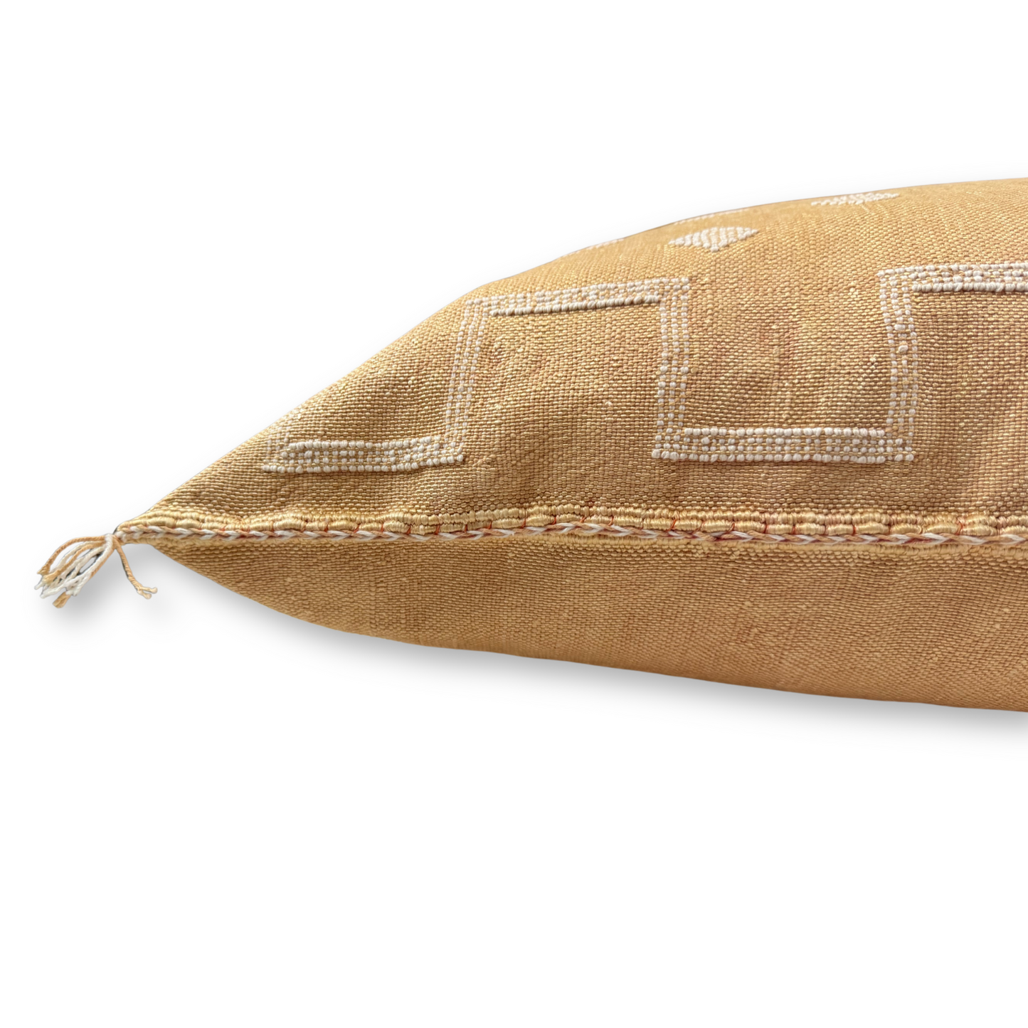 Gold Large Sabra Cactus Silk Lumbar Pillow | Handwoven in Morocco (Copy)