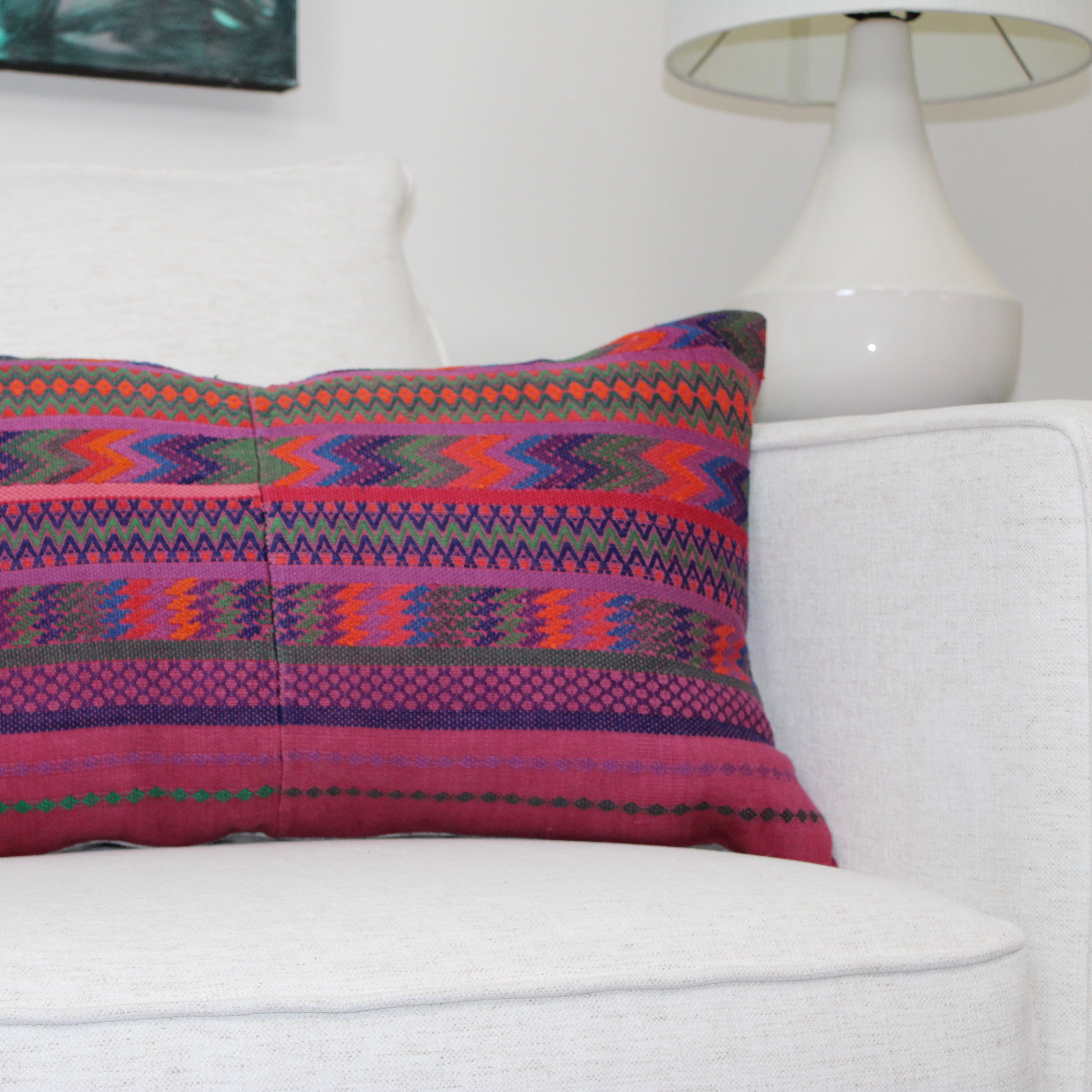 Huipil & Hemp Throw Pillow Cover