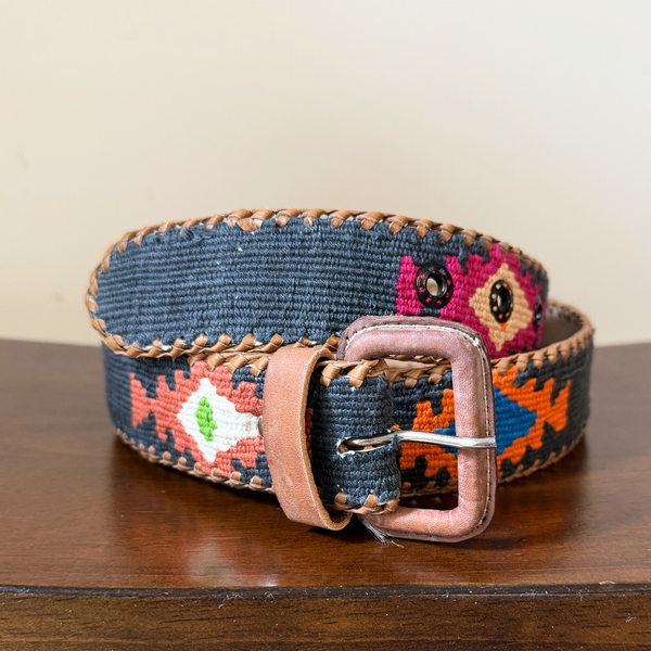 Denim-Colored (Blue-Grey) Handwoven Guatemalan Whip-Stitched  display picture 3