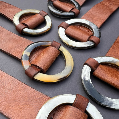 Hancrafted Leather Belt with Horn Buckle