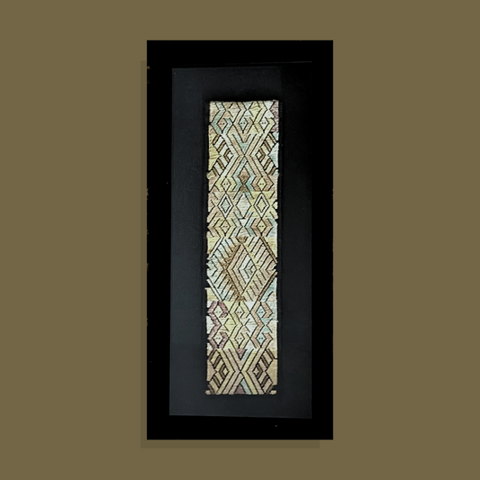 Framed handwoven textile wall art