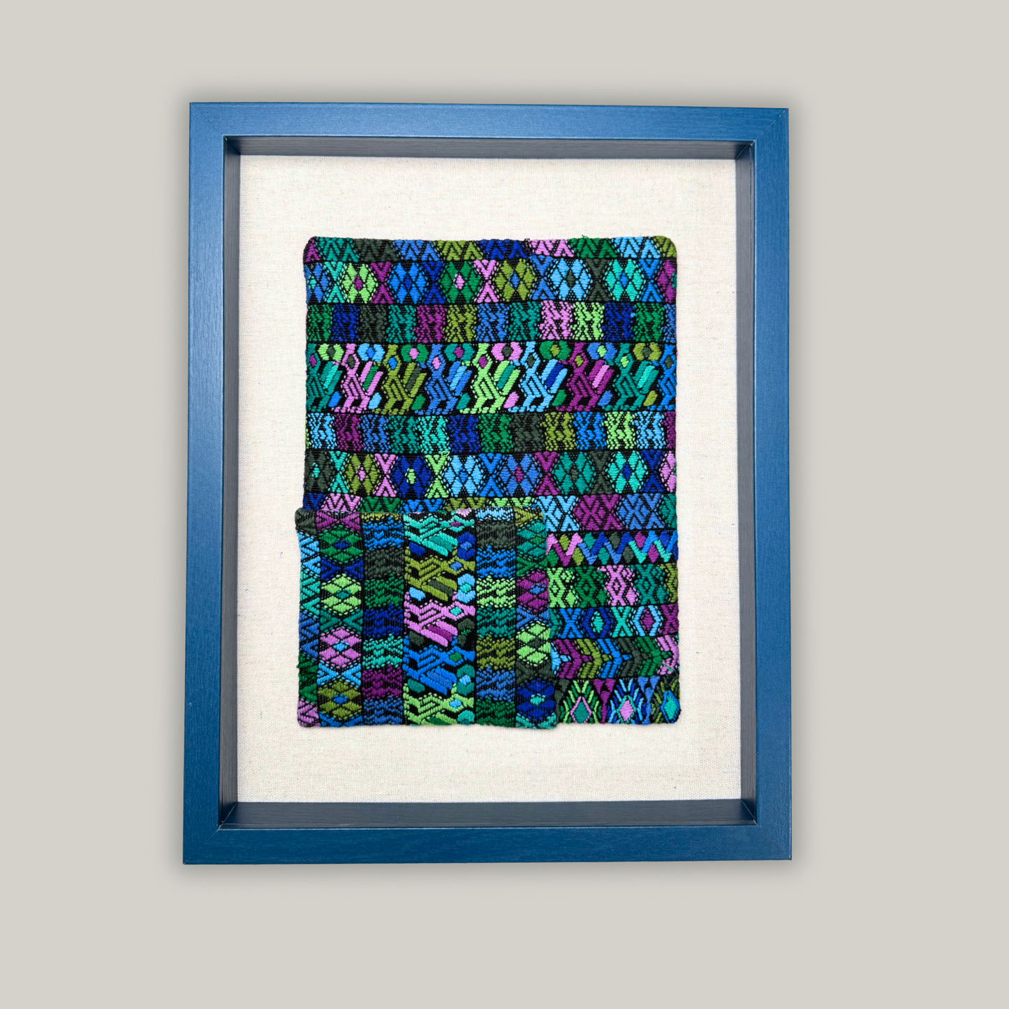Framed Handwoven Textile (Blue Frame)