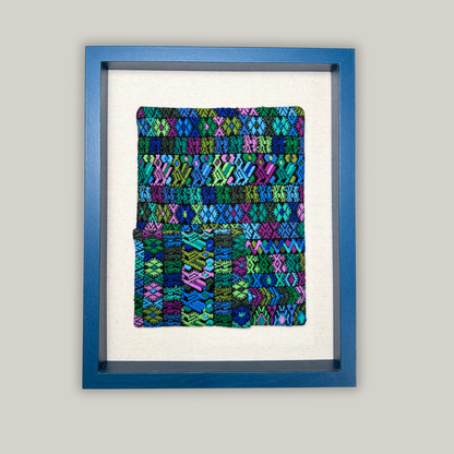 Framed Handwoven Textile (Blue Frame)