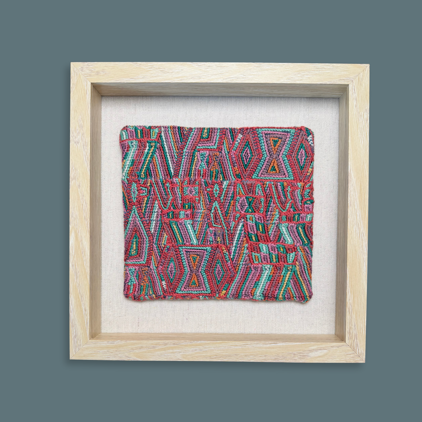 Framed Handwoven Textile (Natural Frame)
