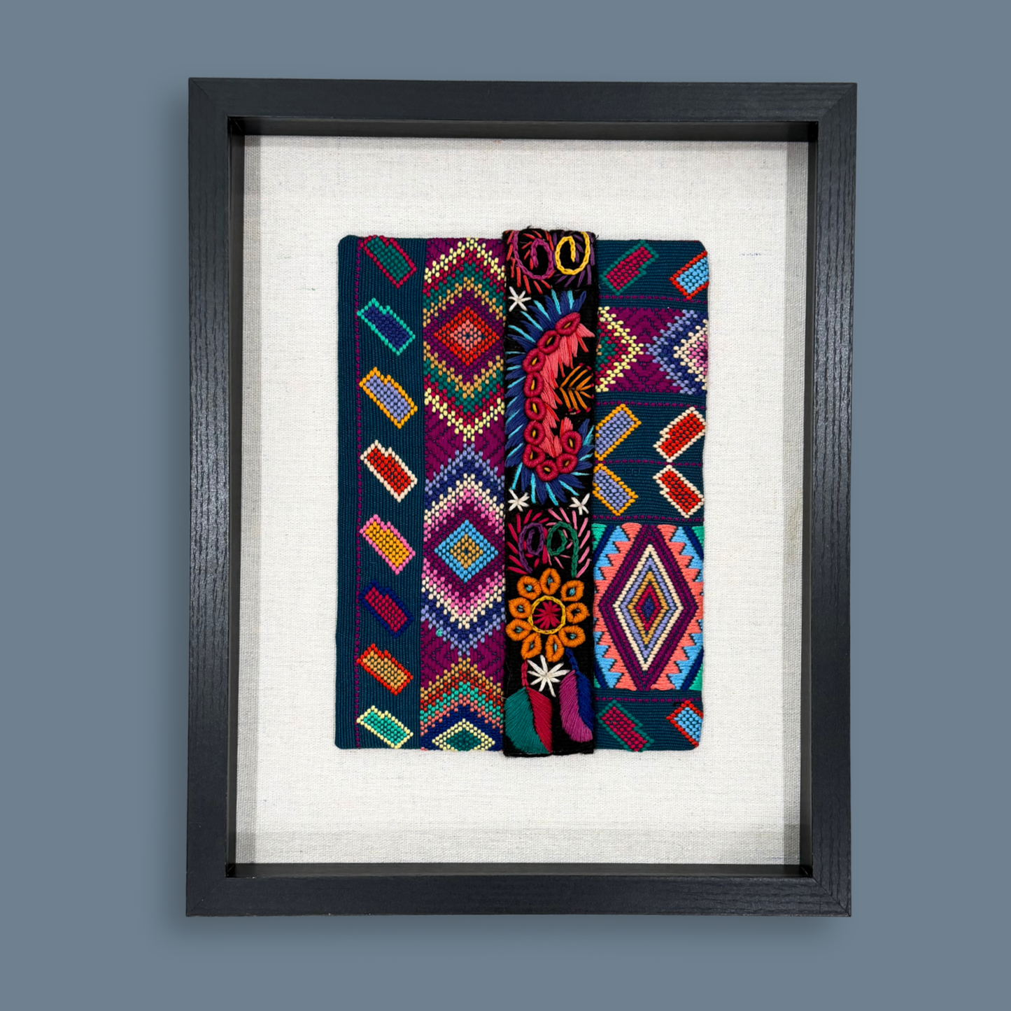 Framed Handwoven Textile (Black Frame)