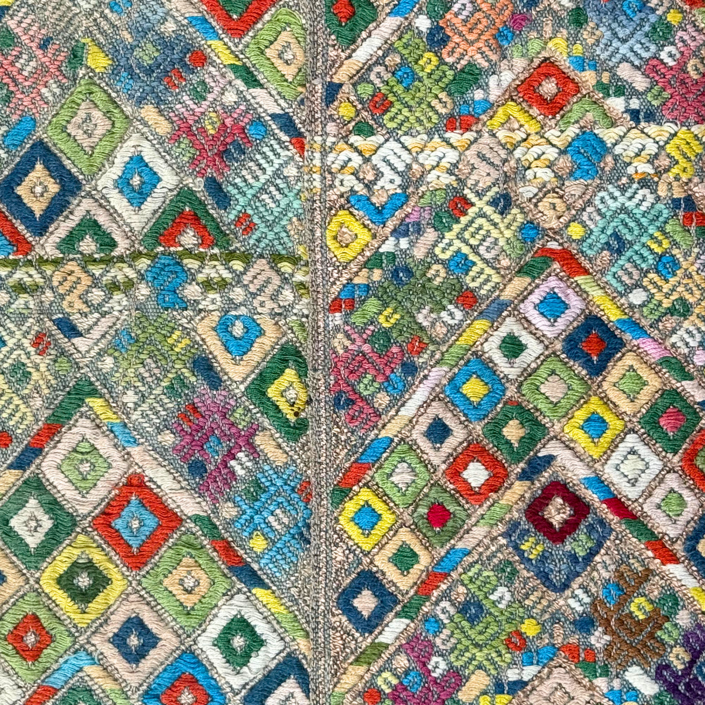 Handwoven Mayan Textile in Vintage Frame