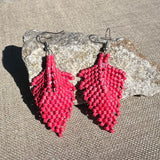 Ceramic Bead Earrings - Leaf-Shaped (More Colors Available)