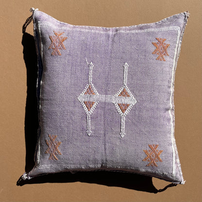 Lavendar Cactus Silk Kilim Pillow