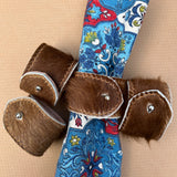 Hair on Hide Stud Closure Napkin Rings (Brown)