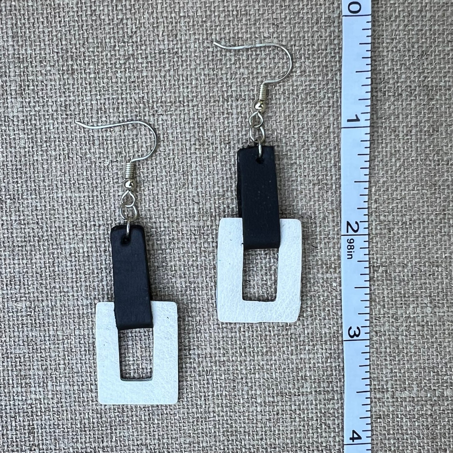 Two-Toned Reclaimed Leather Earrings (More Colors Available)