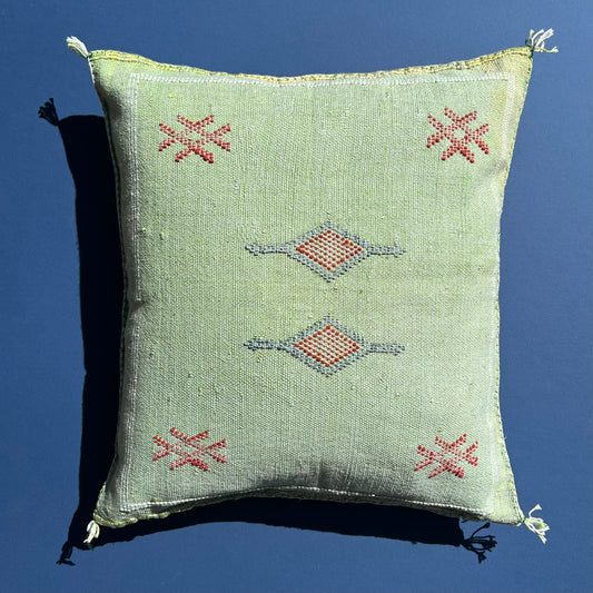 Green Cactus Silk Kilim Pillow