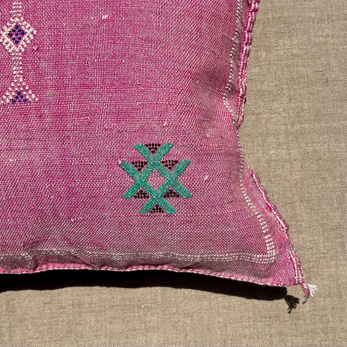 Pink Cactus Silk Kilim Pillow