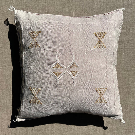 Pink-Beige Cactus Silk Kilim Pillow