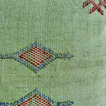 Green Cactus Silk Kilim Pillow