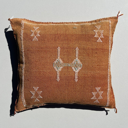 Terra Cotta Cactus Silk Kilim Pillow