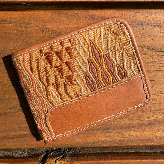 Brown Huipil & Leather Men's Wallet