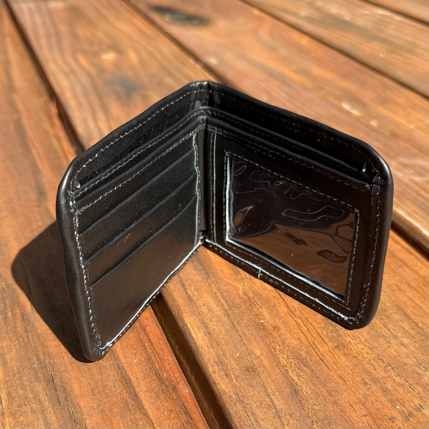 Black Huipil & Leather Men's Wallet
