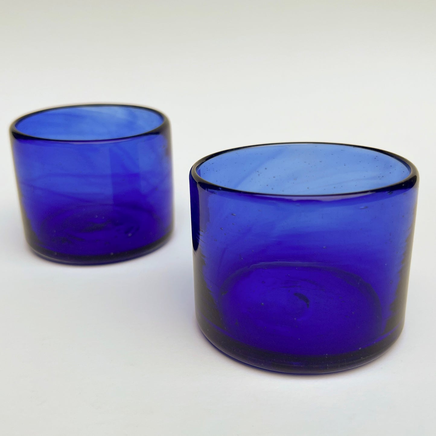 Handblown Blue Bodega Wine Glasses, Set of 2