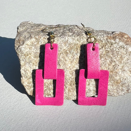Reclaimed Leather Earrings (More Colors Available)