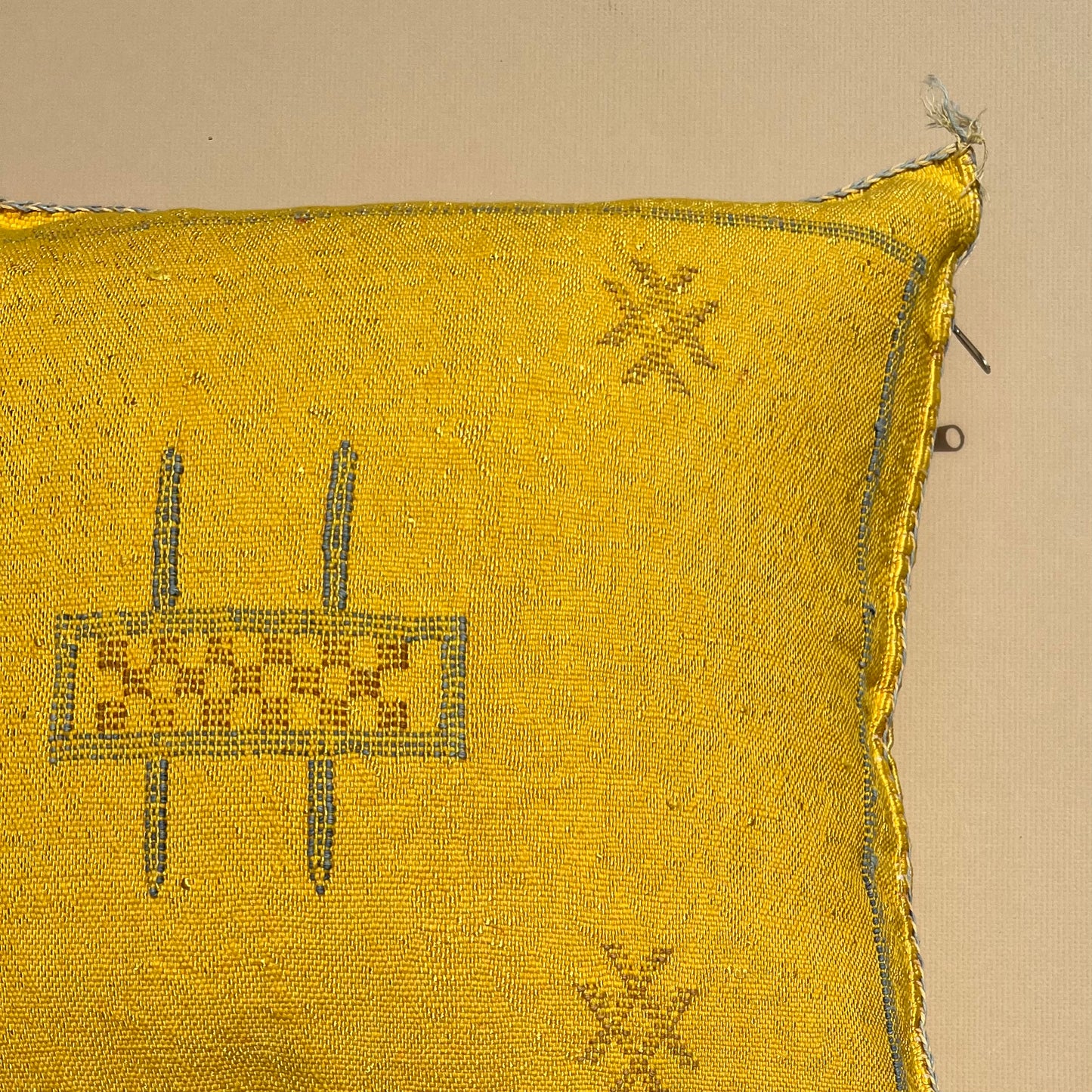 Yellow Cactus Silk Kilim Pillow
