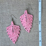 Ceramic Bead Earrings - Leaf-Shaped (More Colors Available)