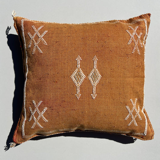 Terra Cotta Cactus Silk Kilim Pillow