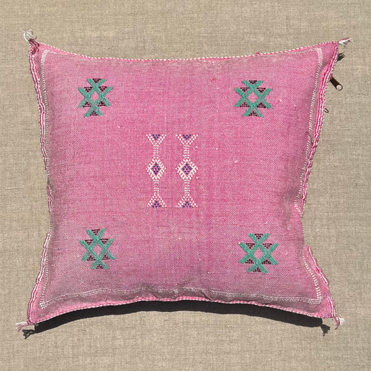 Pink Cactus Silk Kilim Pillow
