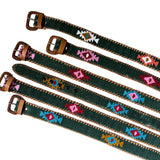 Forest Green Handwoven Guatemalan Whip-Stitched Belt