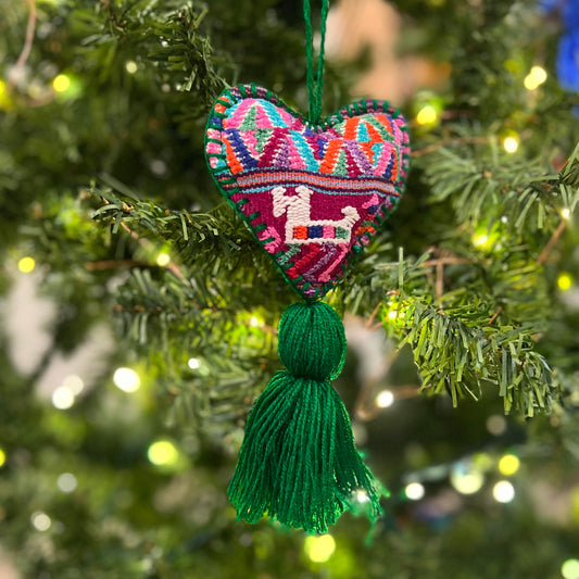 Handmade_Christmas_Ornament_-_Green Heart with Tassel