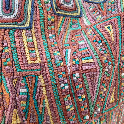 Huipil Bucket Bag - Handcrafted Vintage Mayan Textile & Leather Tote