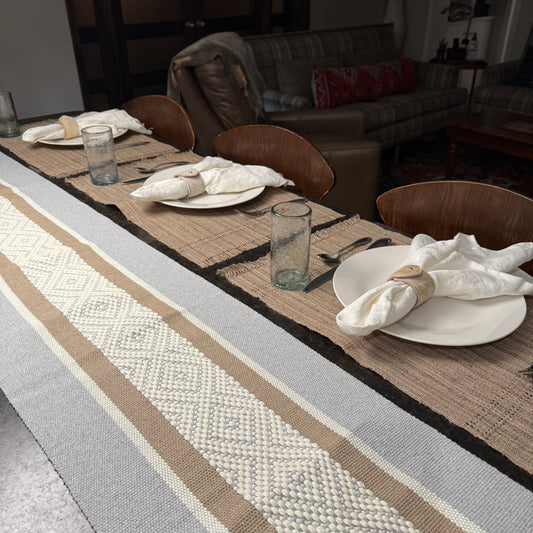 Handwoven Cotton Table Runner made in Oaxaca Mexico 