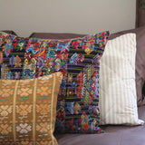 Embroidered Huipil & Handwoven Cotton Throw Pillow Cover