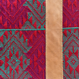 Handwoven Vintage Huipil Leather Tote