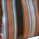 Handwoven Vintage Huipil Leather Tote
