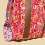 Handwoven Vintage Huipil Leather Tote