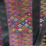 Handwoven Vintage Huipil Leather Tote