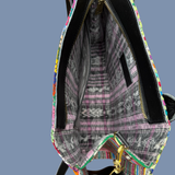 Handwoven Vintage Huipil Leather Tote