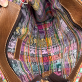 Handwoven Vintage Huipil Leather Tote